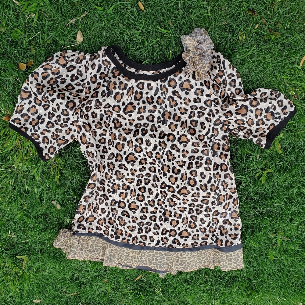 Cheetah blouse A New Day w/embellishments